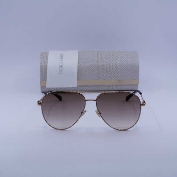 Jimmy Choo OLLY/S 0DDB HA Aviator Sunglasses - Gold/Brown Gradient - Picture 4 of 10